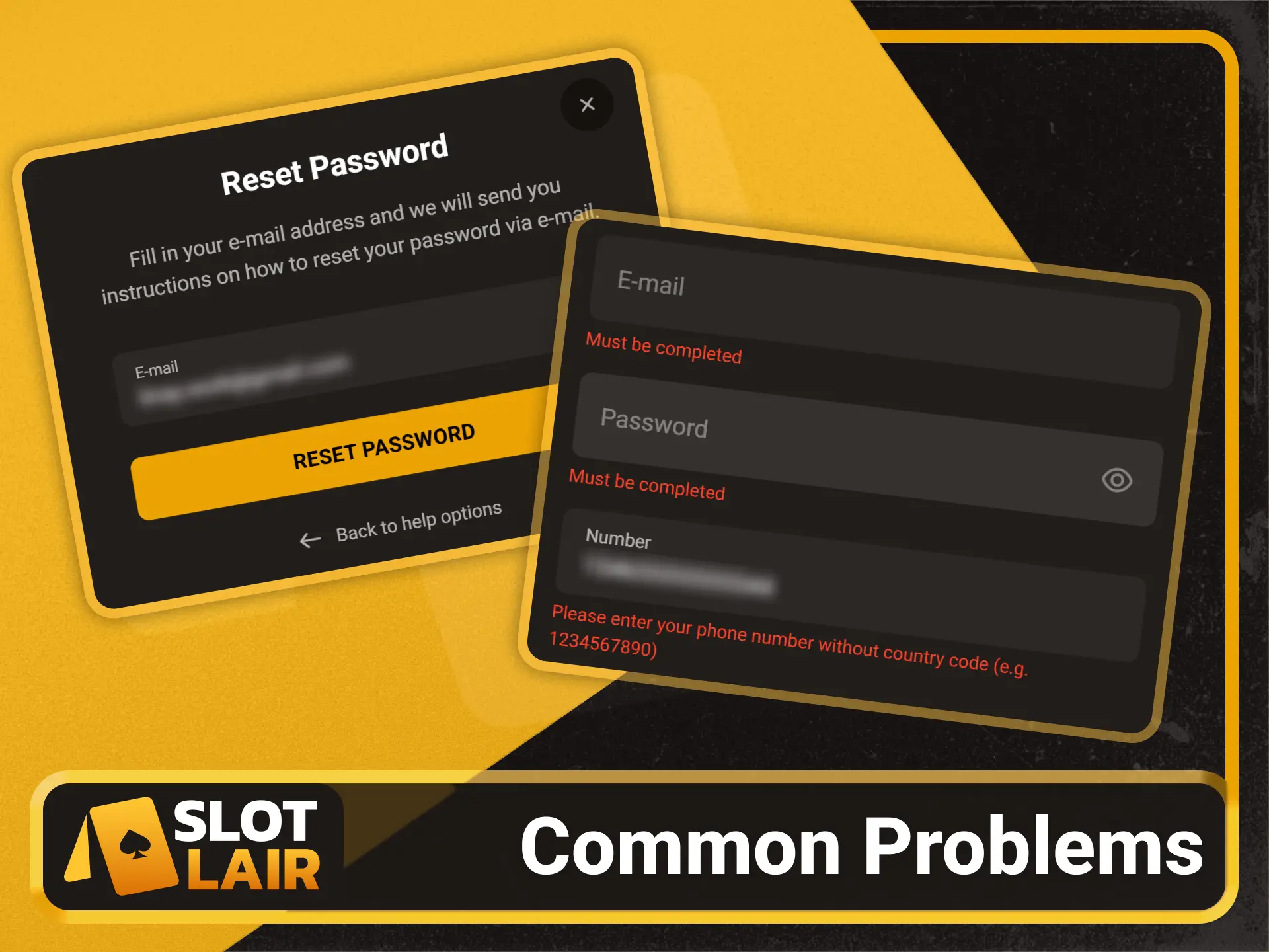 Solve login and registration issues on the Slotlair.