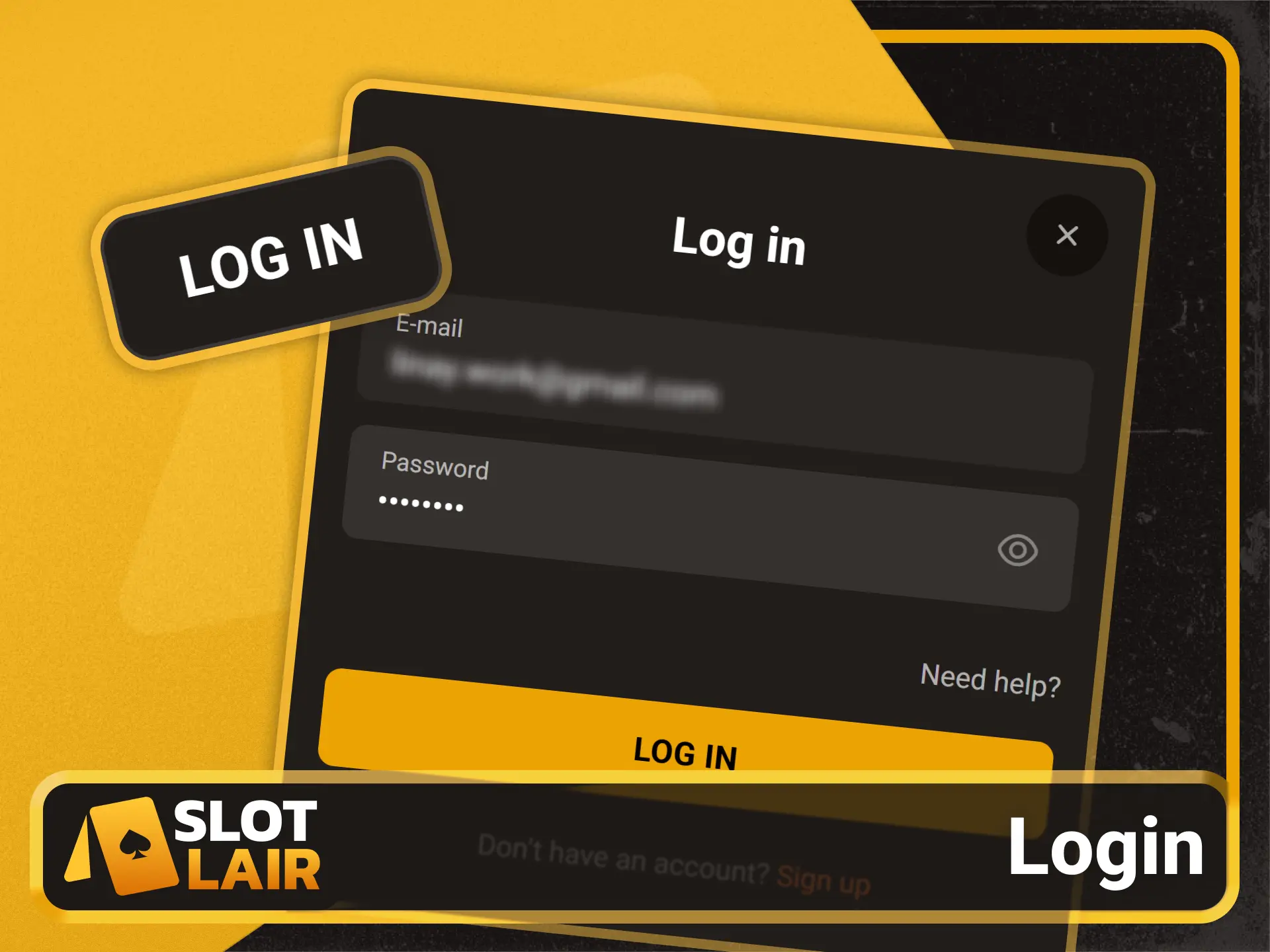 Access your personal player profile on the Slotlair official portal.