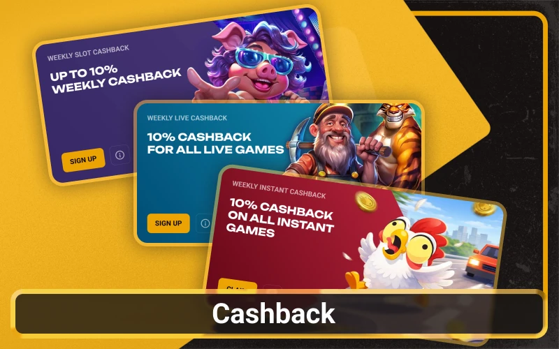 Receive weekly casino cashback rewards on the Slotlair official interface.