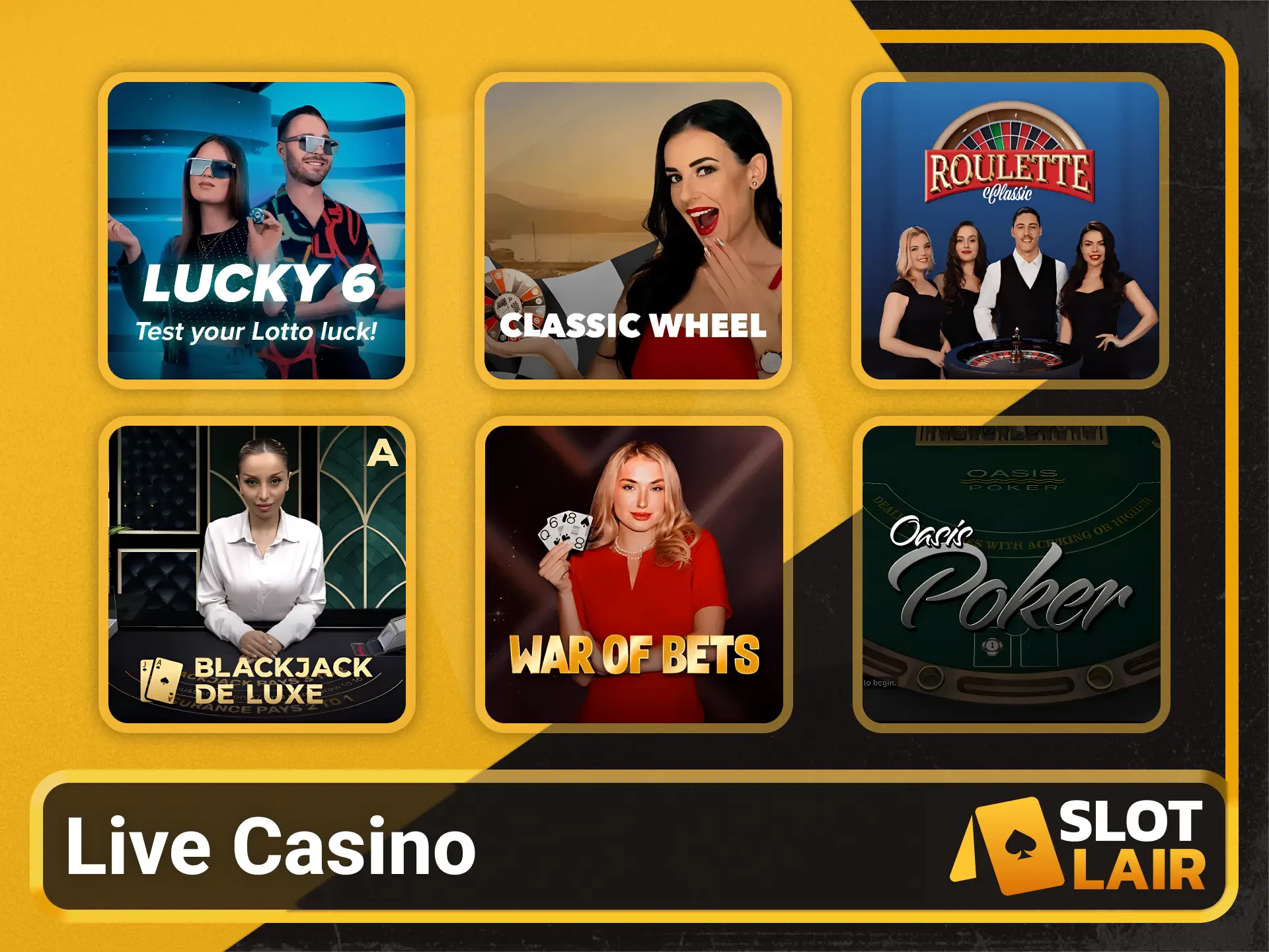 Join live dealer casino tables on the Slotlair official.