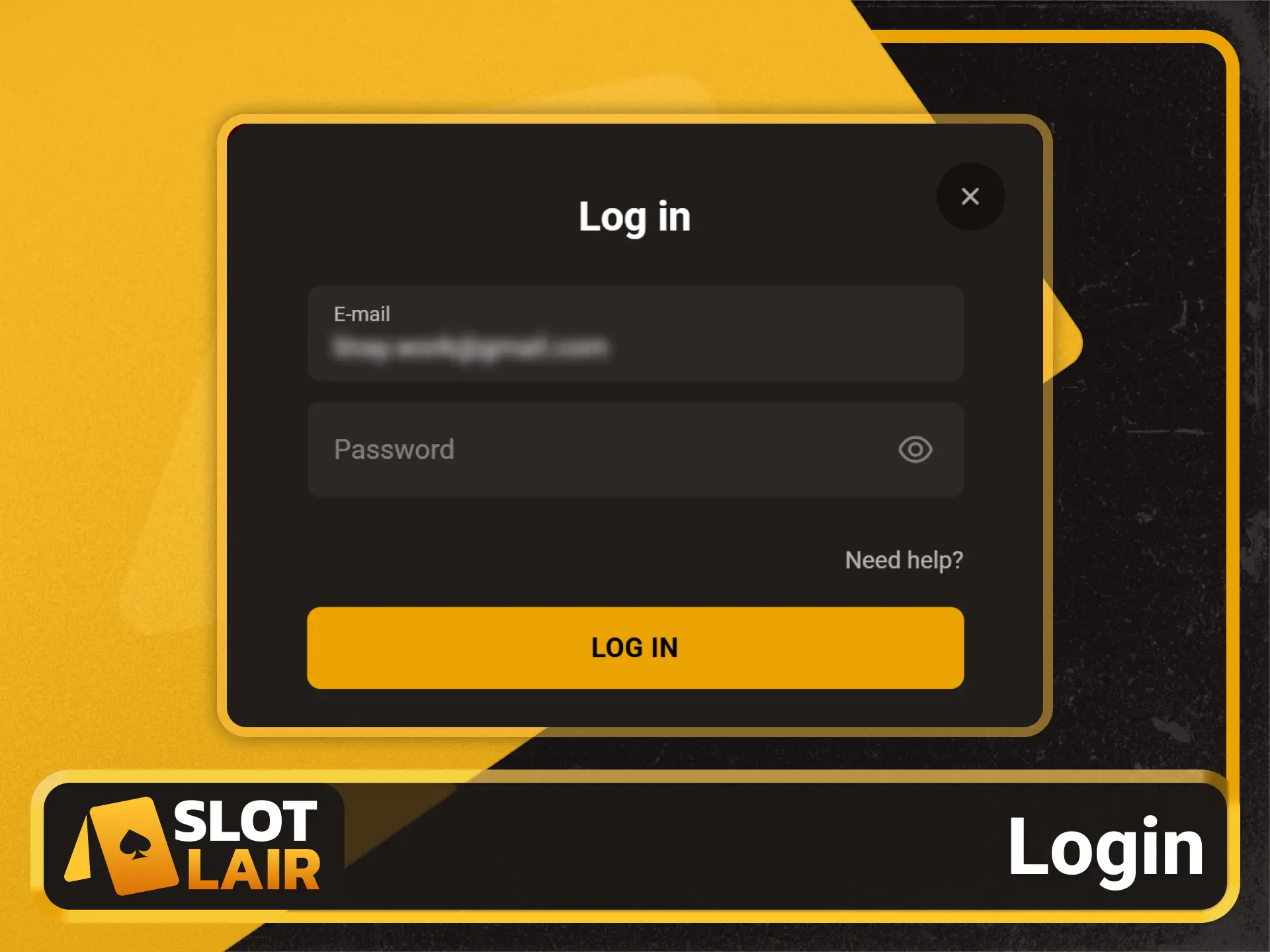 Access your private user profile on the Slotlair.