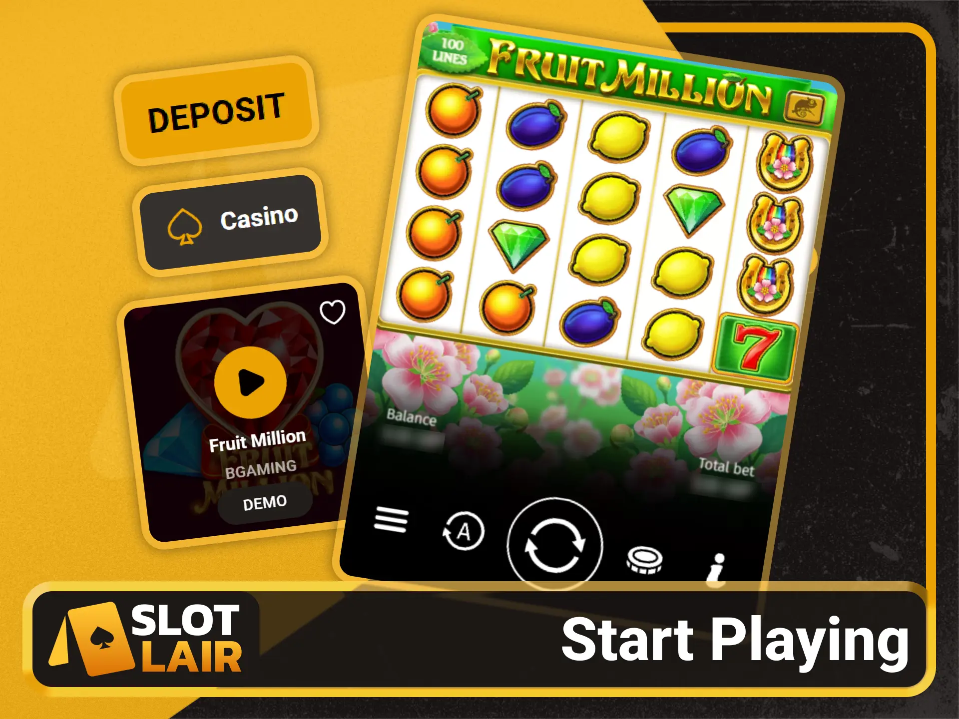 Follow the steps to start playing at Slotlair official site.