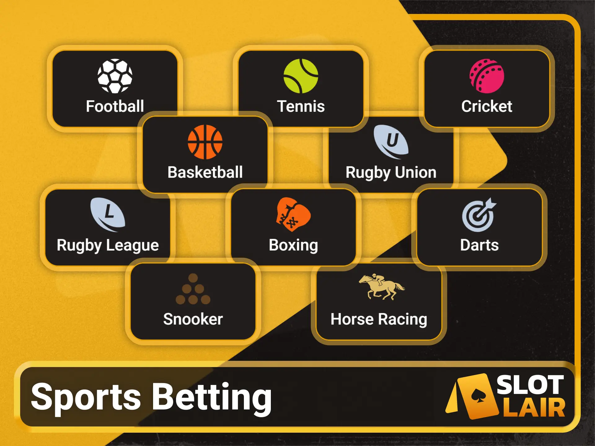 Explore over thirty sports markets on the Slotlair official portal.