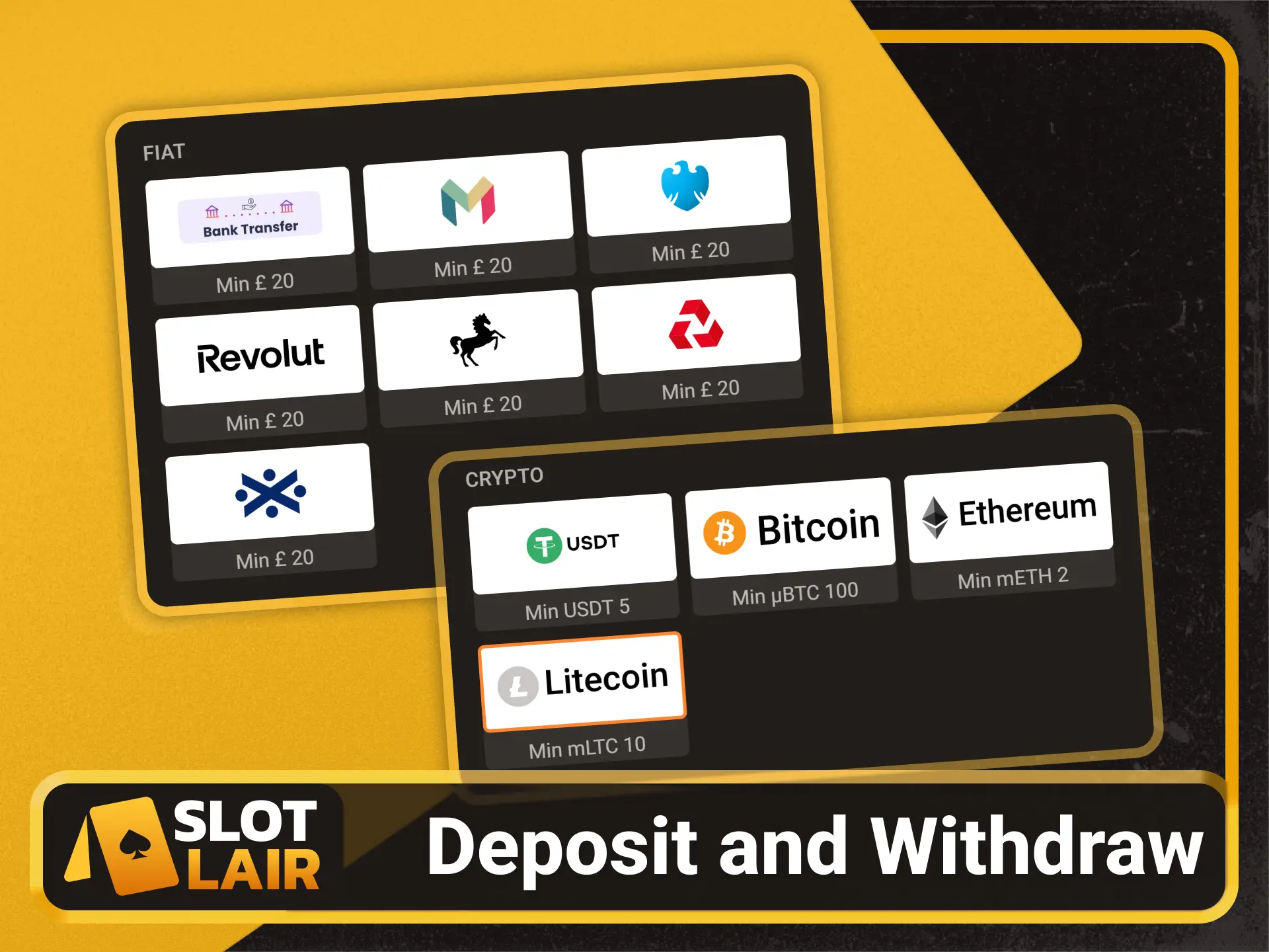 Manage mobile deposits and withdrawals on the Slotlair official app.