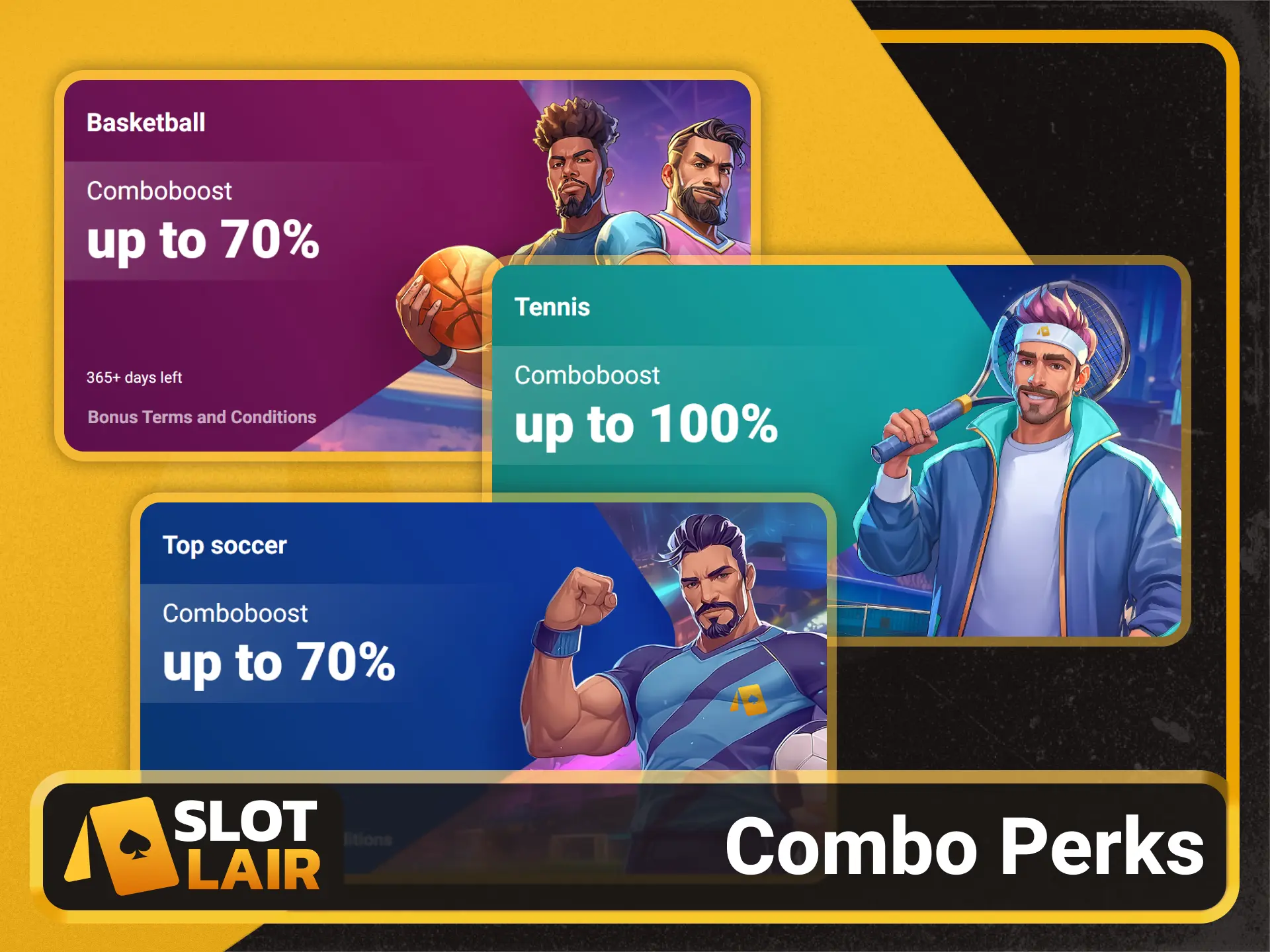 Increase accumulator winnings with the Slotlair official sports combo perks.