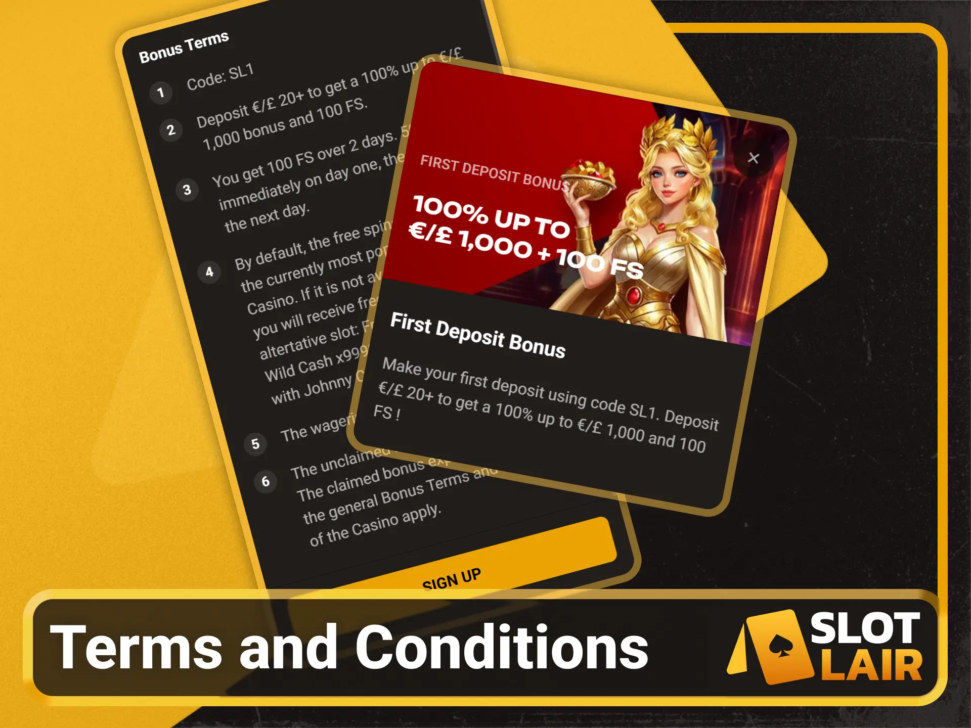 Review wagering rules for bonuses on the Slotlair official platform.