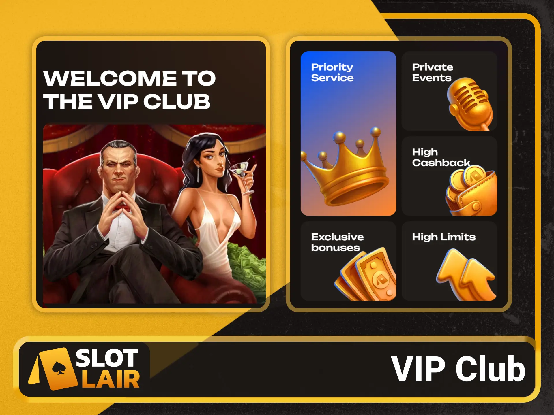 Join the exclusive loyalty program on the Slotlair official site.