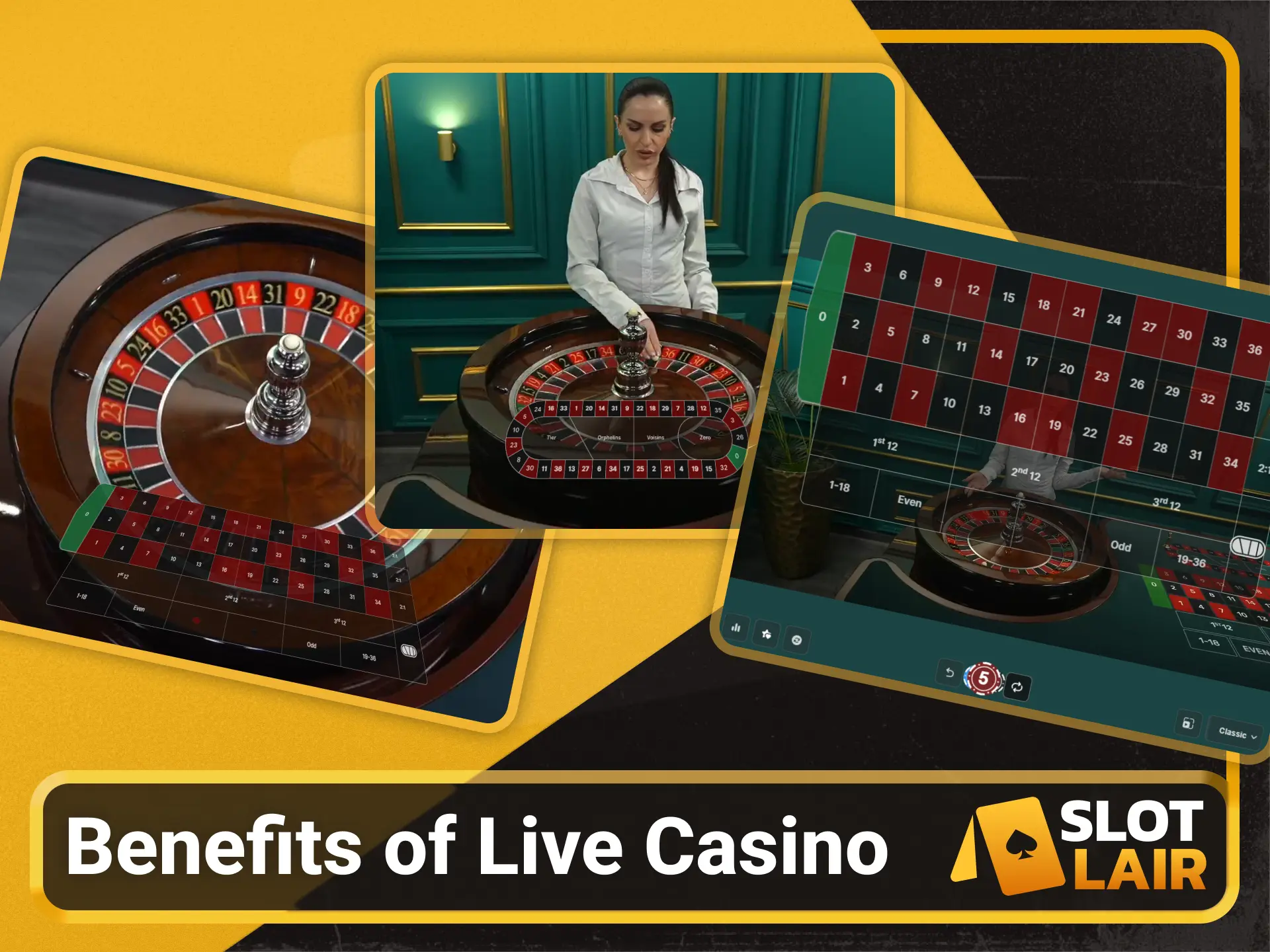 Enjoy high quality live casino streams on the Slotlair official portal.
