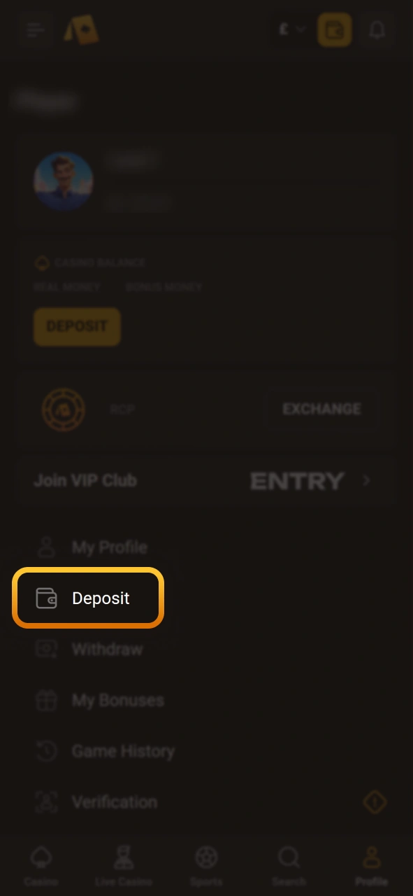 Deposit funds into your account on the Slotlair official.